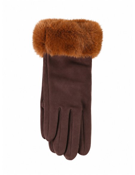 Guantes efecto ante puño de pelo