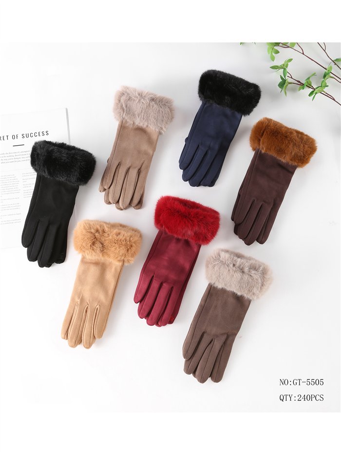 Guantes efecto ante puño de pelo