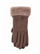 Guantes efecto ante puño de pelo y costuras