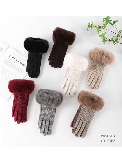Guantes textura con puño de pelo 2