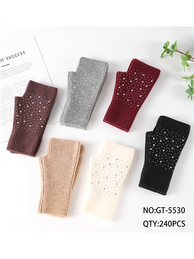 Mitones de punto con strass 2