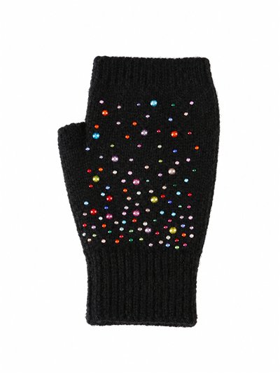 Mitones de punto con strass multicolor