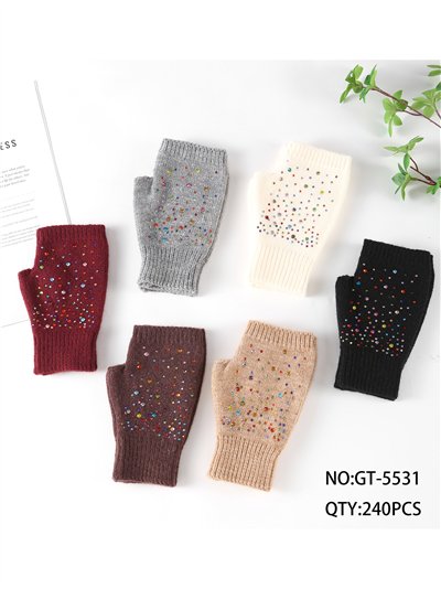 Mitones de punto con strass multicolor 2