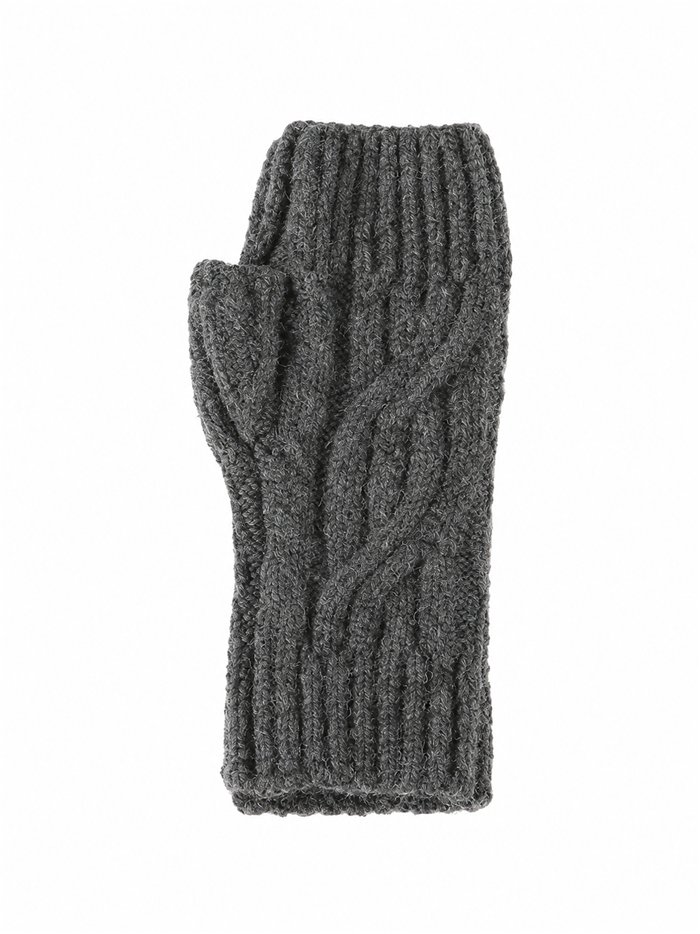 Mitones de punto trenzado