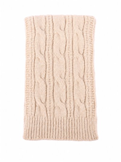 Cachecol de malha trançada com toque de cashmere
