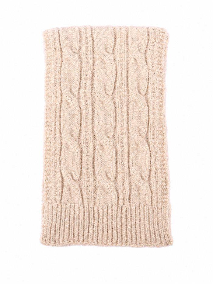 Cachecol de malha trançada com toque de cashmere