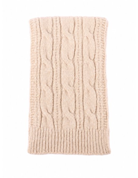 Cachecol de malha trançada com toque de cashmere