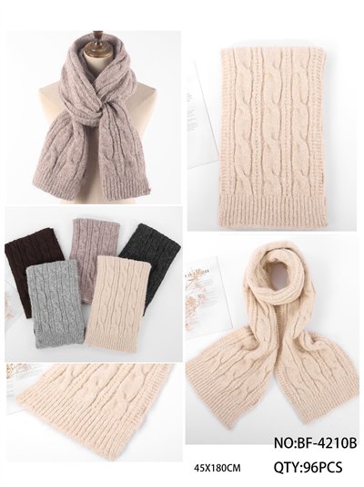 Cachecol de malha trançada com toque de cashmere 2