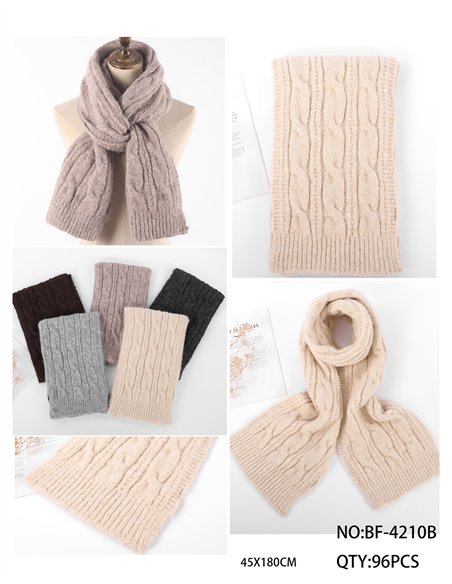 Cachecol de malha trançada com toque de cashmere