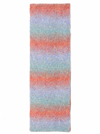 Cachecol de tricô com degradê multicolorido