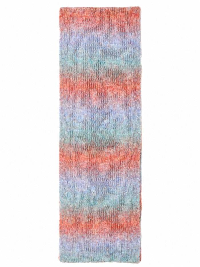 Cachecol de tricô com degradê multicolorido