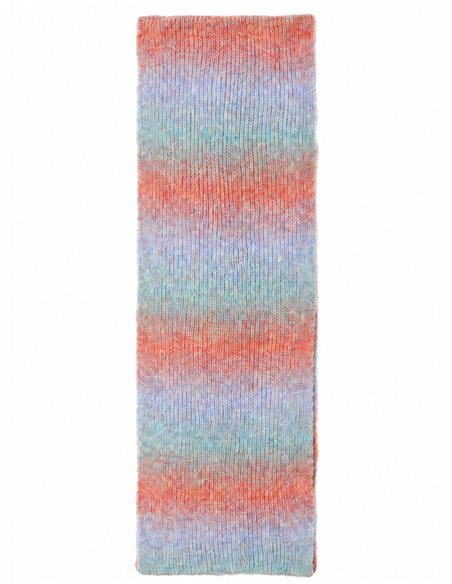 Cachecol de tricô com degradê multicolorido