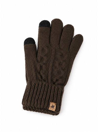 Guantes hombre de punto trenzado