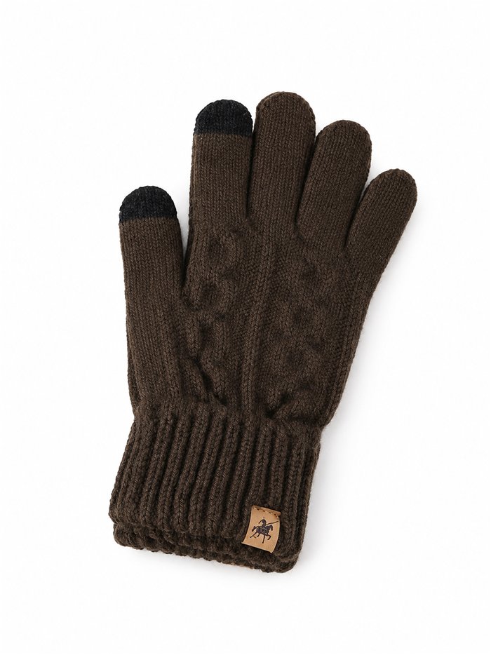 Guantes hombre de punto trenzado