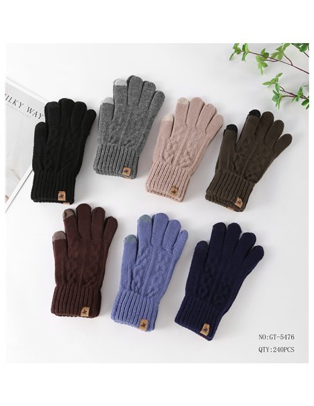 Guantes hombre de punto trenzado