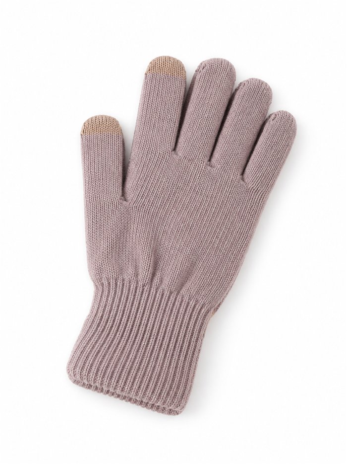 Guantes de punto básicos con dedos a contraste
