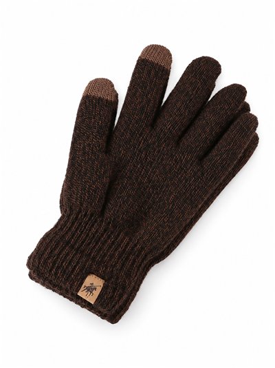 Guantes hombre de punto jaspeado con etiqueta