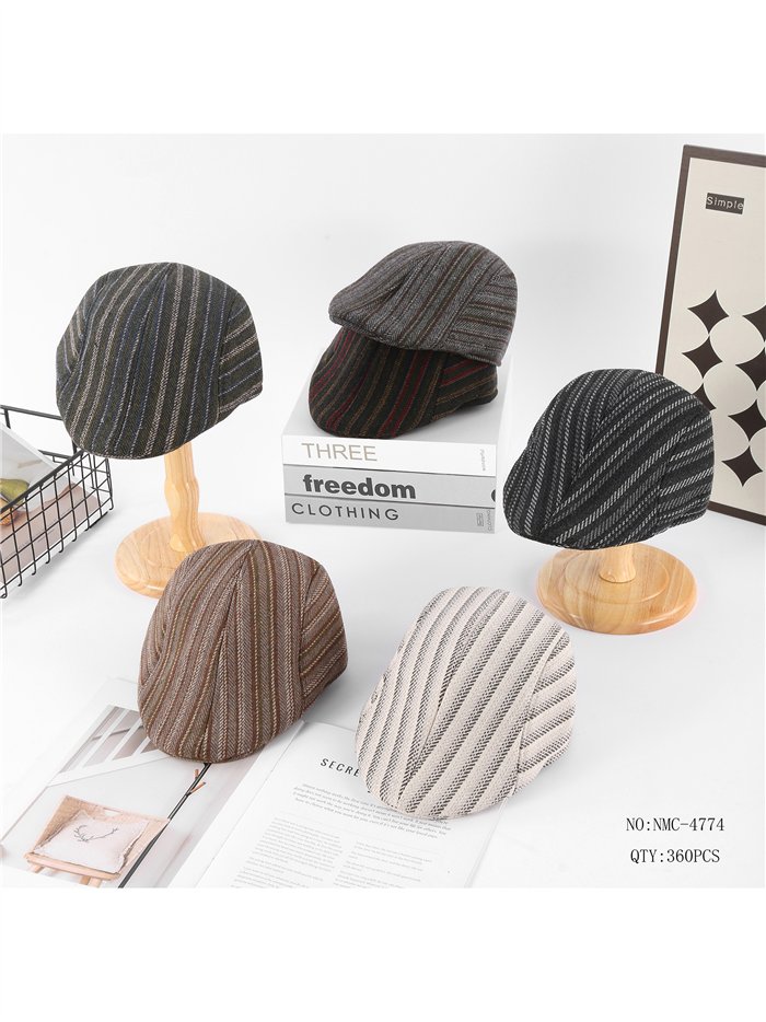 Gorra inglesa de rayas diagonales