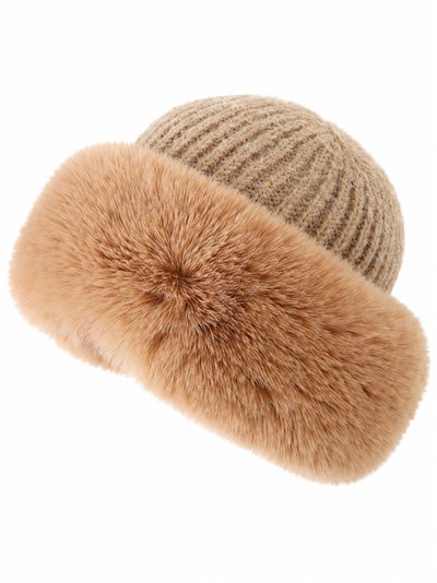 Gorro de punto con vuelta efecto pelo