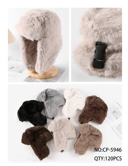 Gorro aviador efecto pelo con cierre