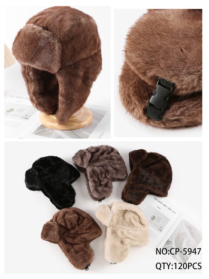 Gorro aviador efecto pelo con cierre