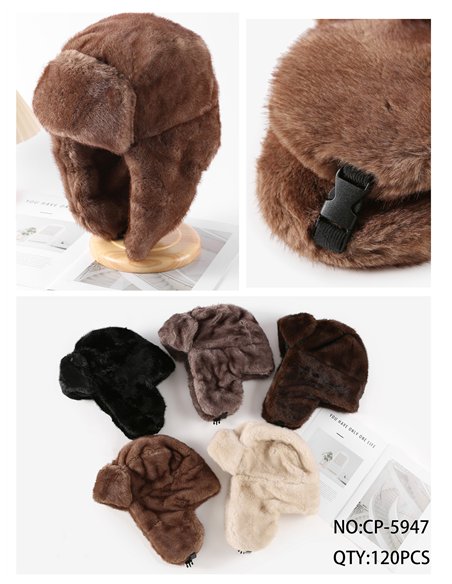 Gorro aviador efecto pelo con cierre