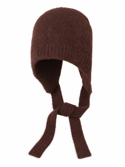 Gorro de punto con orejeras y lazos