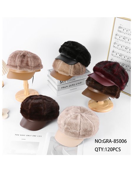 Gorra marinera efecto pelo con visera