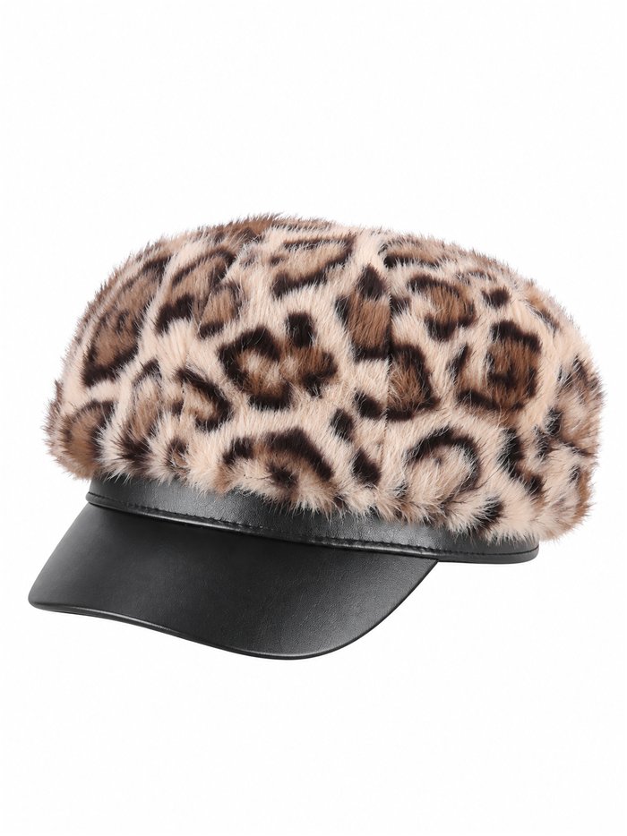Gorra marinera efecto pelo animal print