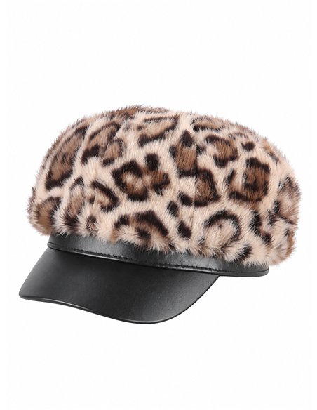 Gorra marinera efecto pelo animal print