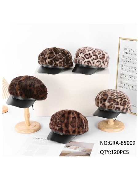 Gorra marinera efecto pelo animal print