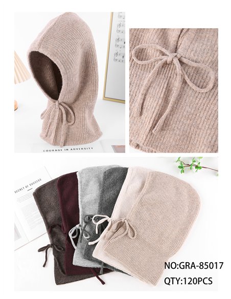 Balaclava de punto con lazo