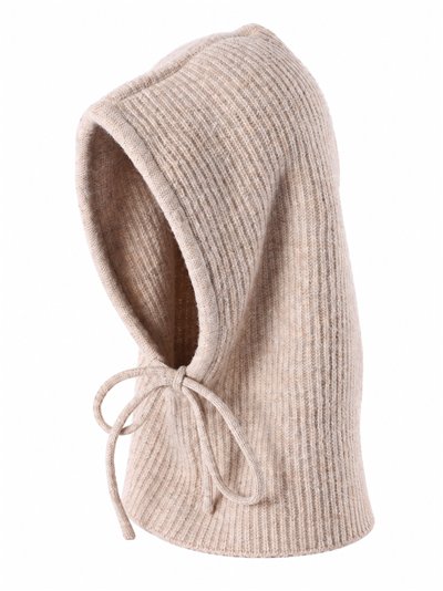 Balaclava de punto canalé con lazo
