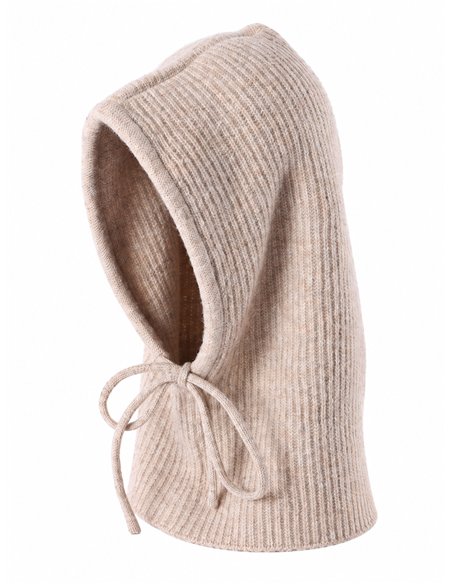 Balaclava de punto canalé con lazo