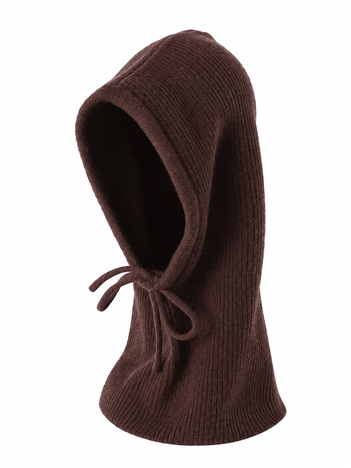 Balaclava de punto canalé con lazo