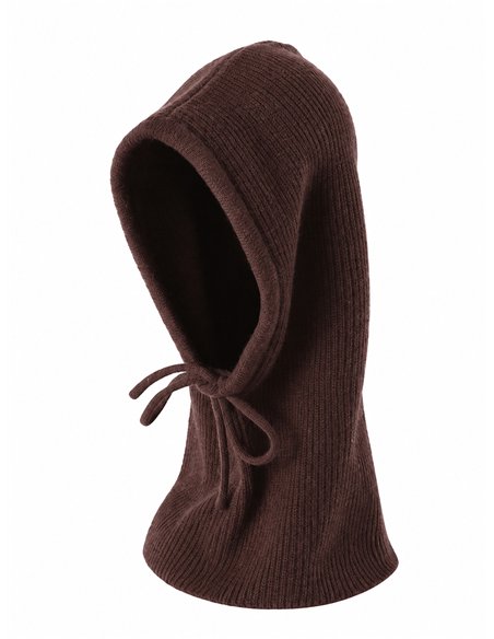 Balaclava de punto canalé con lazo