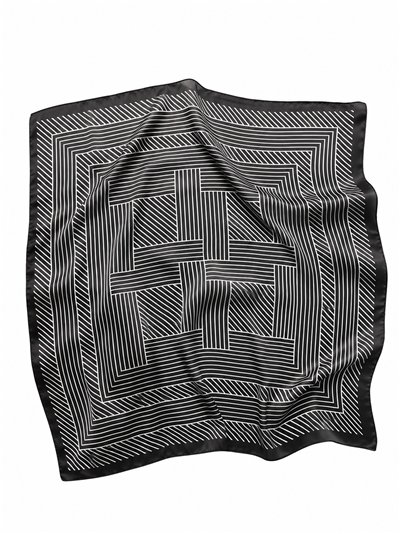 Pañuelo cuadrado estampado geométrico de líneas