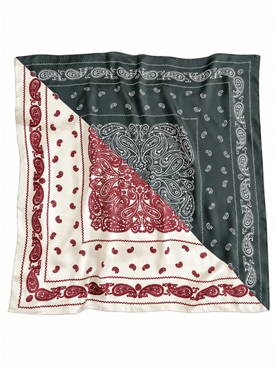 Pañuelo cuadrado estampado bandana bicolor