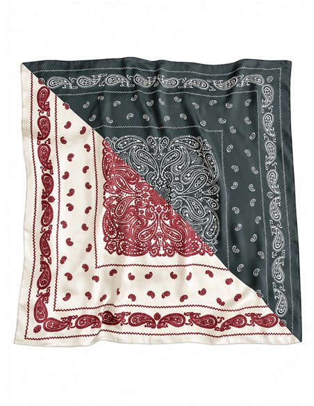Pañuelo cuadrado estampado bandana bicolor
