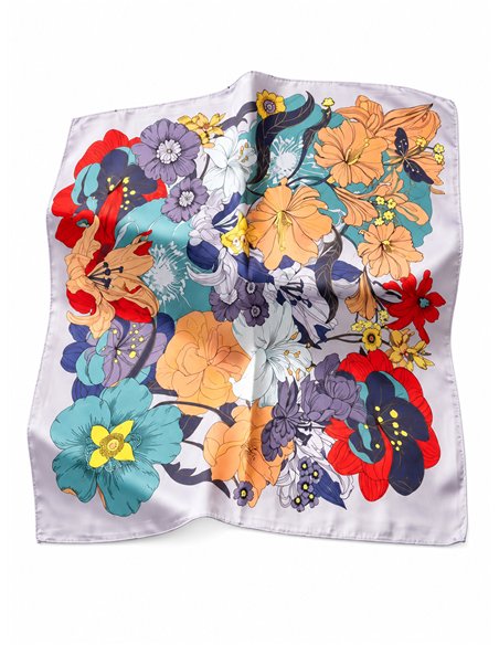 Pañuelo cuadrado estampado floral multicolor