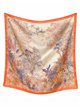 Pañuelo cuadrado satinado estampado paisaje botánico