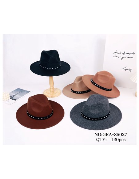 cappello fedora borchiato