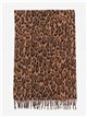 Lenço com estampa de leopardo e franjas