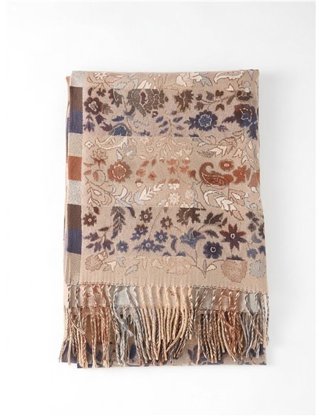 Jacquard-Schal mit Vintage-Blumenmuster