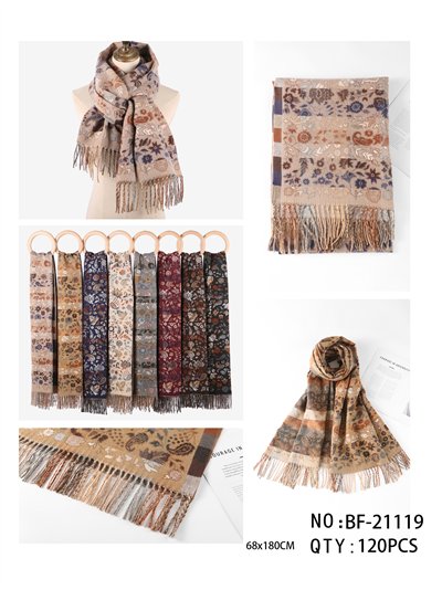 Jacquard-Schal mit Vintage-Blumenmuster 2