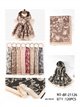 Fular jacquard elegante diseño botánico floral y orla clásica