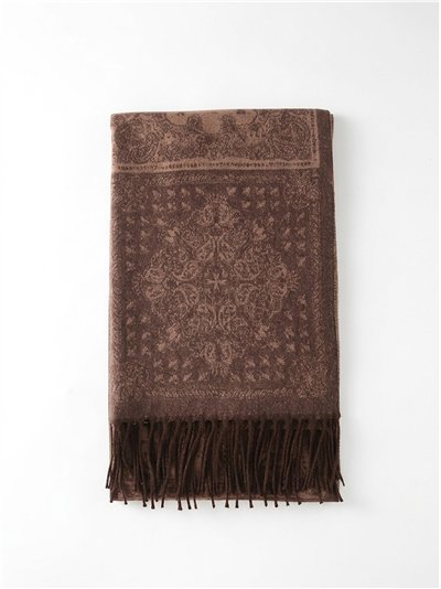 Heritage paisley medallion jacquard shawl scarf