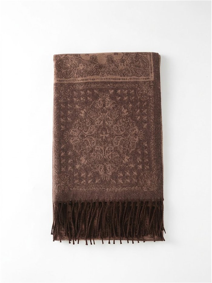 Heritage paisley medallion jacquard shawl scarf