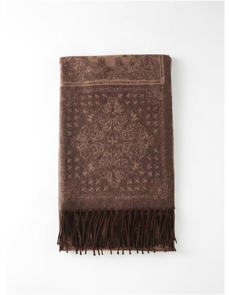Heritage paisley medallion jacquard shawl scarf