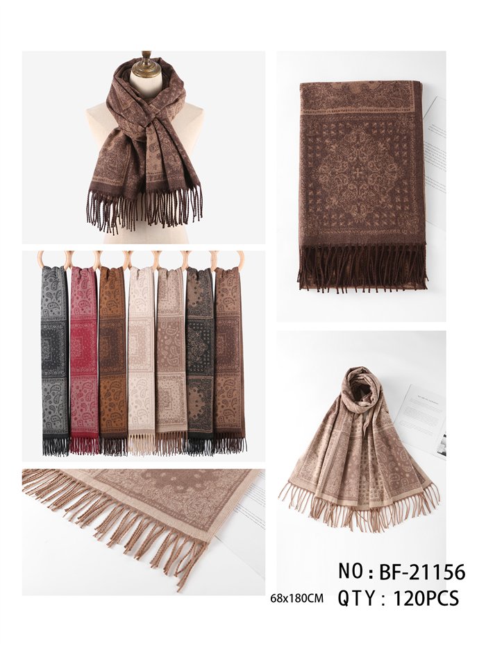 Heritage paisley medallion jacquard shawl scarf
